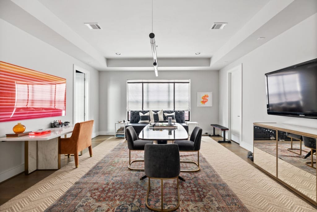 The second floor den in the townhome at 1919 Elmen St. in Houston. (Photo by JG Photography)