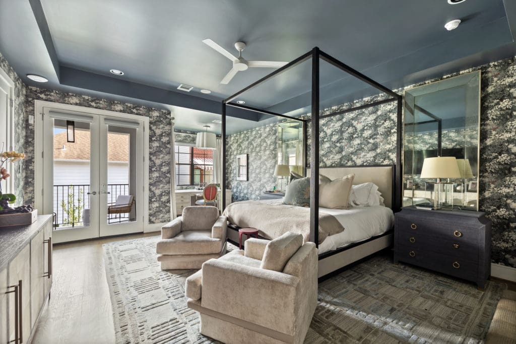 The primary bedroom at 1919 Elmen St. in Houston where Marnie Greenwood of Compass has the listing. (Photo by JG Photography)