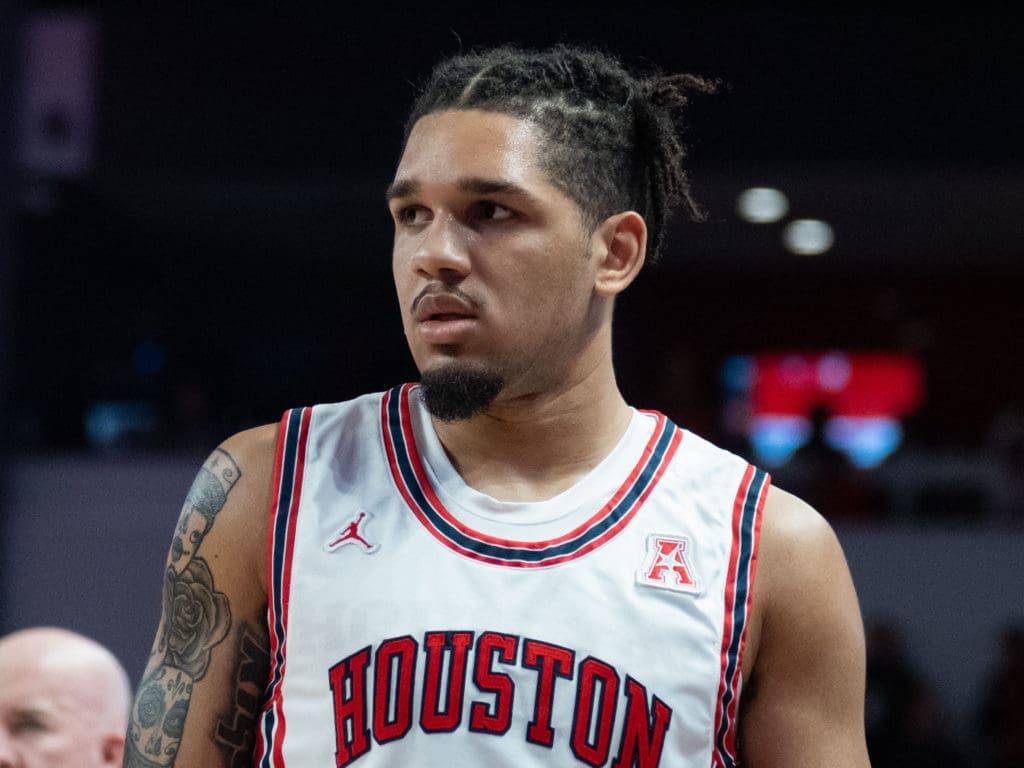 University of Houston guard Emanuel Sharp has played basketball on the international stage. (Photo by F. Carter Smith)