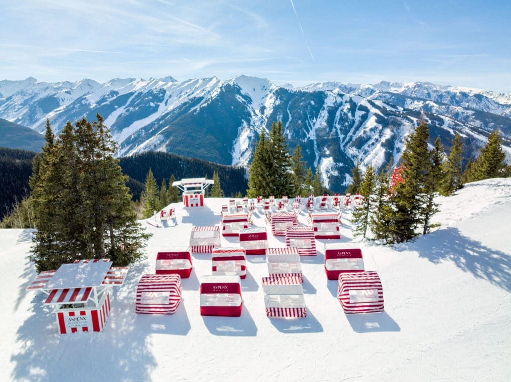 "Snow Beach" from AspenX Gray Malin and Gray Malin returns in 2023 in partnership with The Little Nell. (courtesy)
