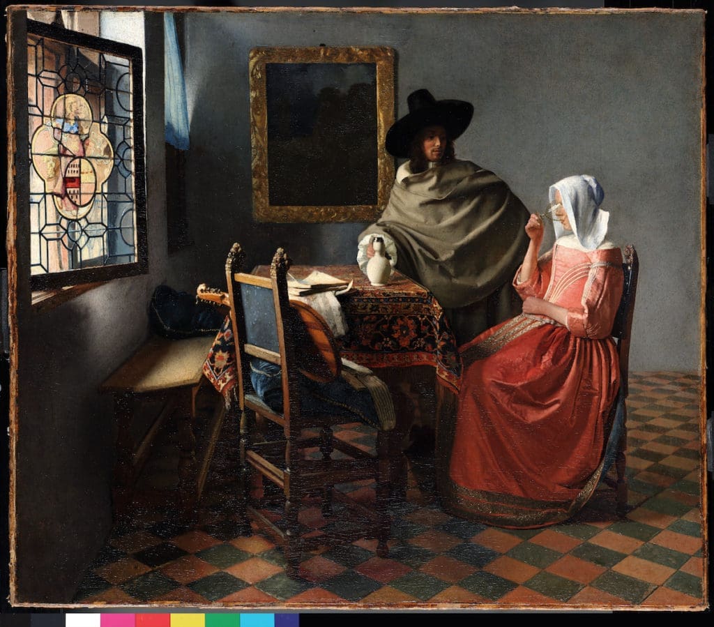 Johannes Vermeer's "The Glass of Wine,"  c. 1659-61 (Courtesy the Staatliche Museen zu Berlin – Gemäldegalerie)

