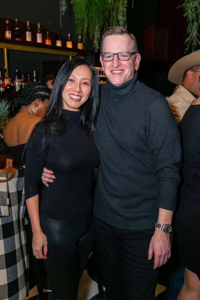 Quinn Hoang & Jonathan Horowitz at the Gin Design Group soirée at The Lymbar in The Ion. (Photo by Emily Jaschke)