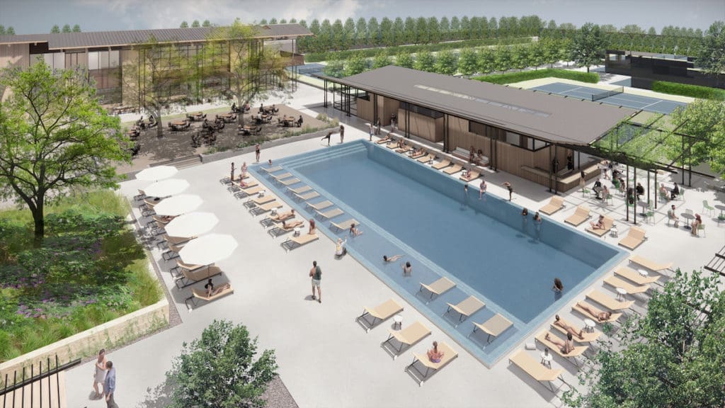 A resort-style pool at T Bar M will include a taqueria and margarita bar. (courtesy of Lake | Flato) 