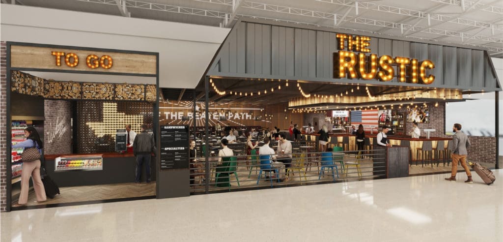 A rendering of the future location of The Rustic at Hobby Airport. (Photo courtesy of LaTrelle's Hospitality)