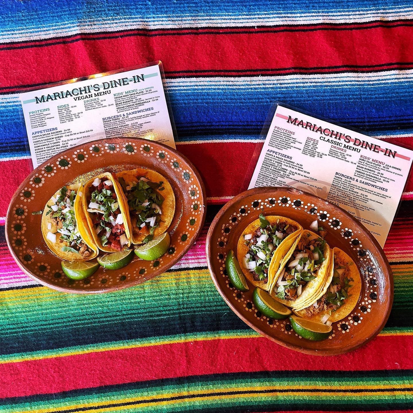 Vegan – At Mariachi Dine-In you can choose from the classic or vegan menu.