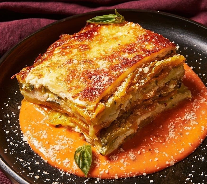 Vegan – The keto butternut squash lasagna is a comforting creation.
