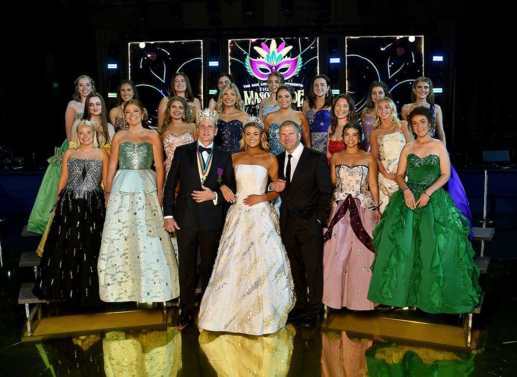 2023 Knights of Momus Royal Court and Tilman Fertitta; Photo by Dave Rossman