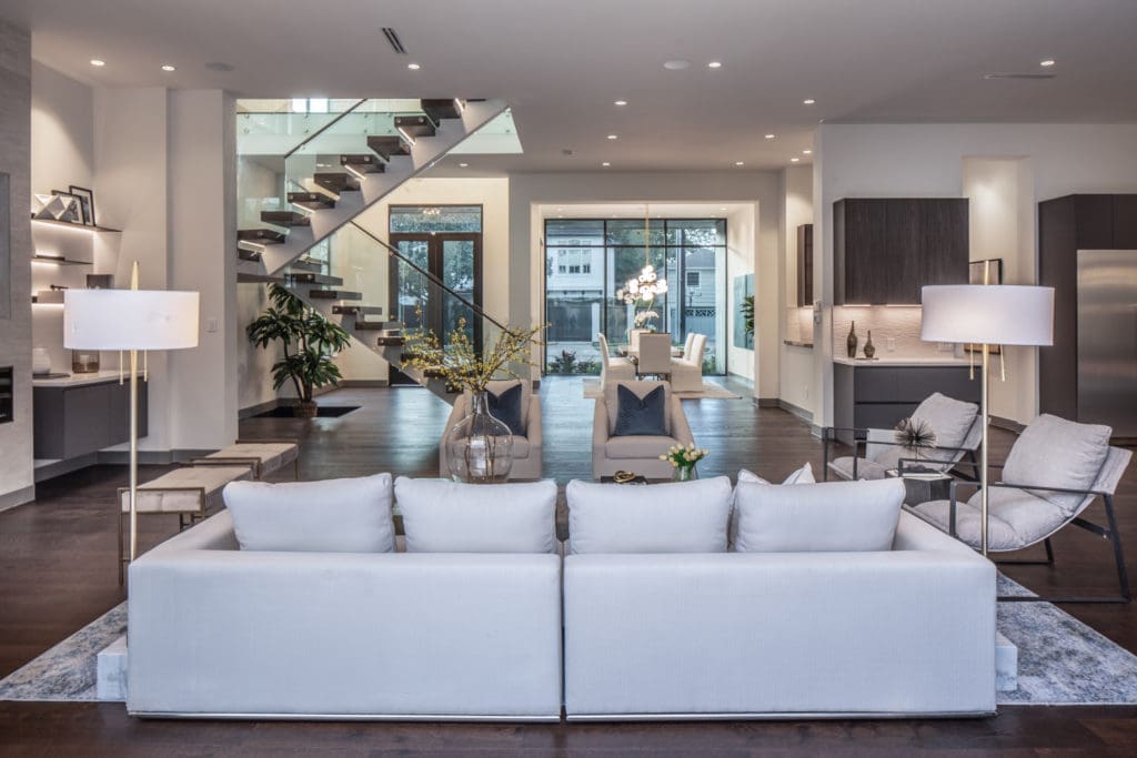 Sold by Moni in 2021, this modern open floor plan paired with upgraded smart home technology by Timeline Builders at 3211 Drexel Drive provided all the luxury touches for new buyers. (Photo TK Images)
