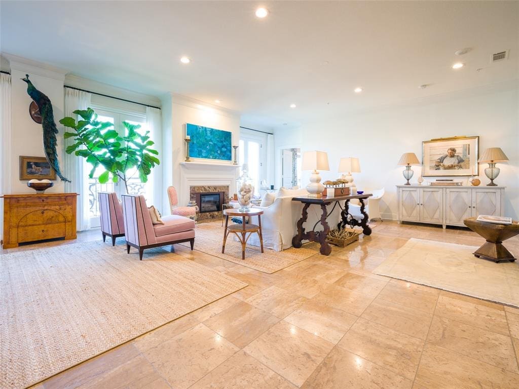 An expansive living area features plenty of natural light. 