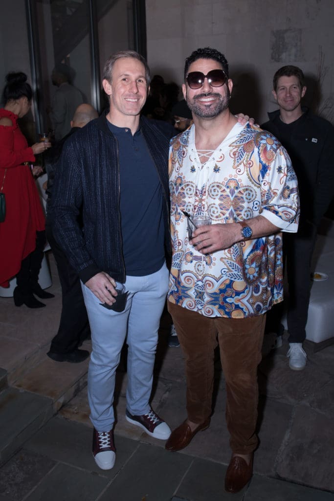 Former Houston Texans Owen Daniels, Shaun Cody at Darryl Sharpton's birthday bash. (Photo by Emile C Brown)