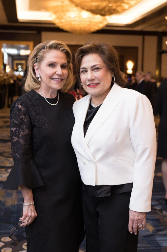 Alyse Caplan, Elissa Laviage at the Seven Acres gala, held at the Hilton Americas-Houston. (Photo by Daniel Ortiz)