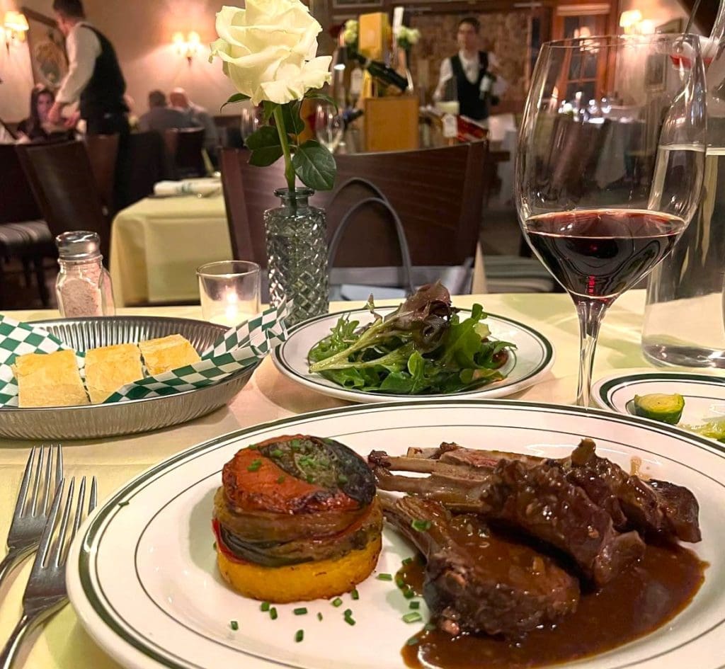 Saint-Emilion - Always check the blackboard for daily specials, but never overlook the lamb chops.