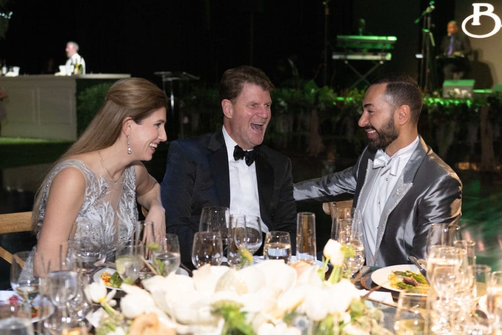 Camille Charvet, Bill Baldwin, Fady Armanious at the Houston Ballet Ball, held in a state-of-the-art tent at the Margaret Alkek Williams Center for Dance  (Photo by Wilson Parish) 