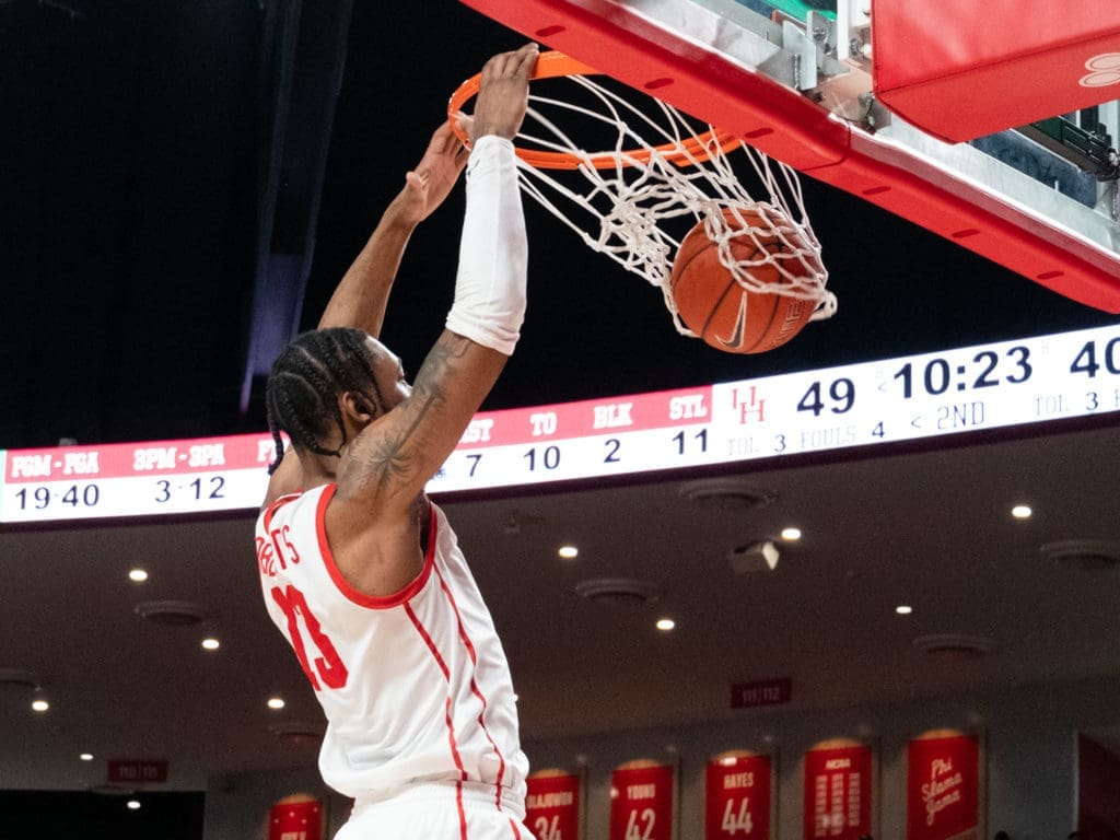 University of Houston forward  J'Wan Roberts has become a skilled offensive player. (Photo by F. Carter Smith) 