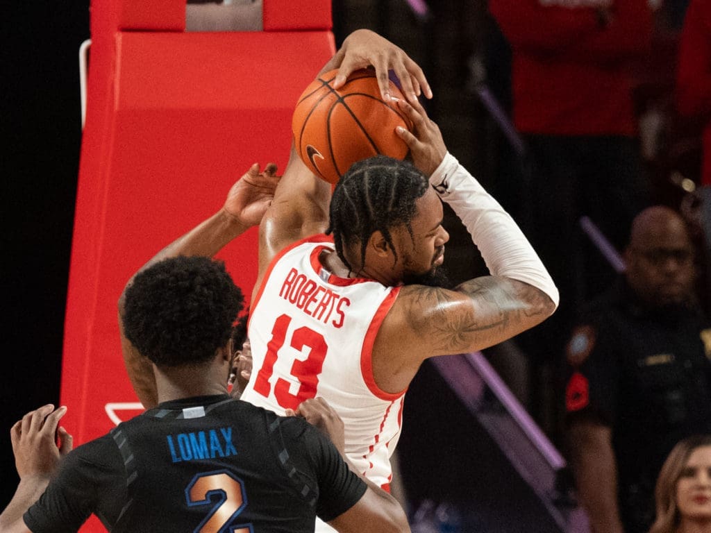 University of Houston forward J'Wan Roberts brings a ferocity to rebounding. (Photo by F. Carter Smith)