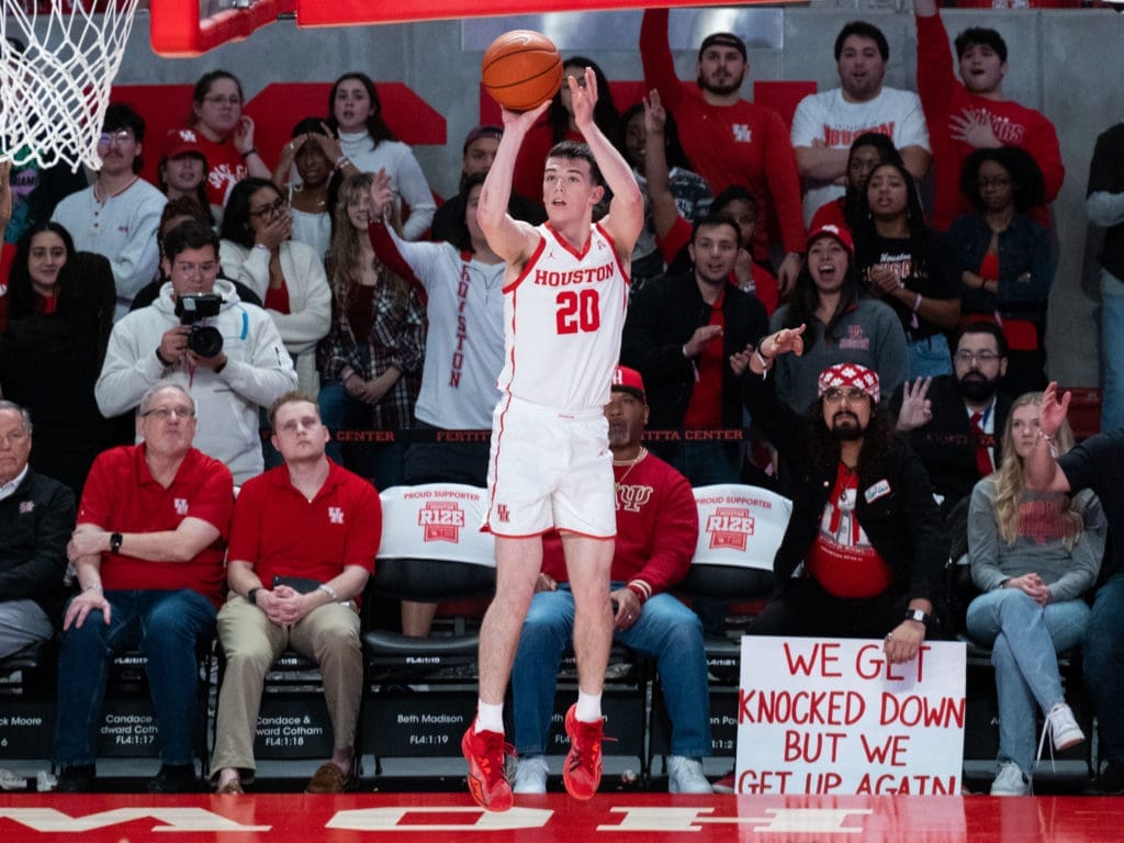 University of Houston senior guard Ryan Elvin can really shoot. This is no mascot or gimmick player. (Photo by F. Carter Smith)