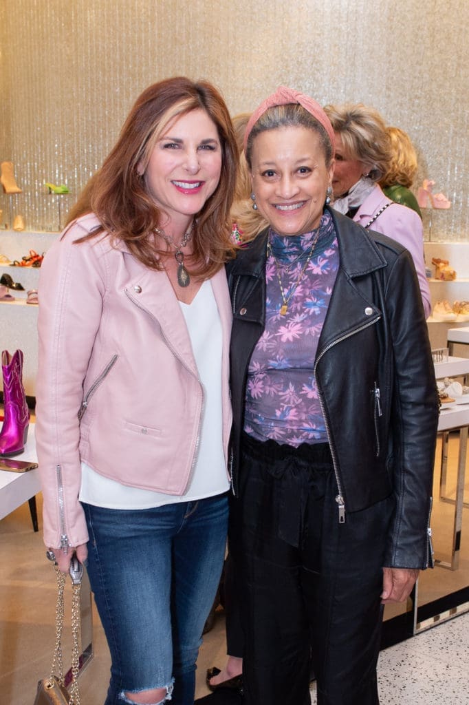 Cynthia Wolff, Rochelle Griffin at the American Cancer Society's 'Tickled Pink' evening at Tootsies. (Photo by Jacob Power)