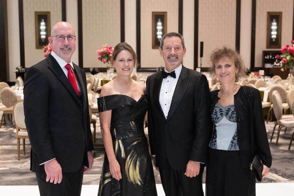 Dr. Doug Lawson, Rachel Clingman, Olivier & Isabella Le Peuch at the American Heart Association 'Heart Ball' held at The Post Oak Hotel. (Photo by Wilson Parish)