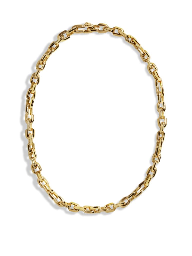 Foundrae Small Strong Hearts Love Link Yellow Gold Chain