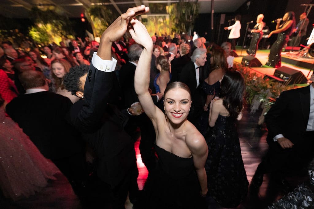 Houston Ballet soloist Bridget Kuhns at the Houston Ballet Ball, held in a state-of-the-art tent at the Margaret Alkek Williams Center for Dance  (Photo by Wilson Parish)
