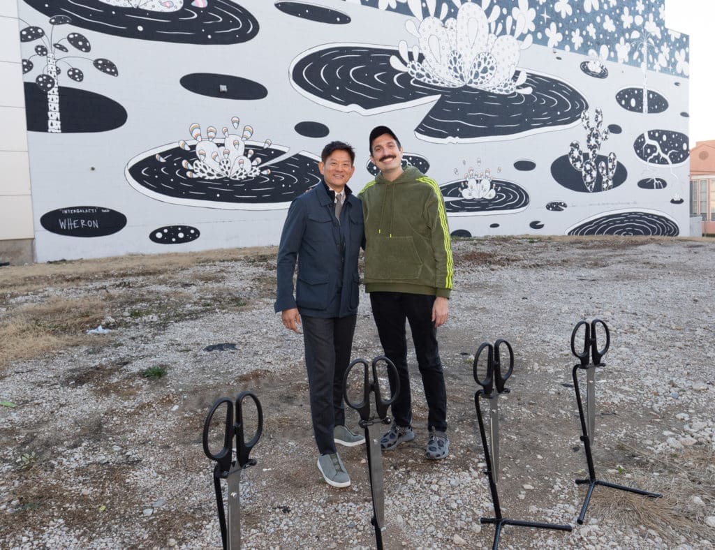 John Lee and Will Heron at the mural unveiling. (Photo by Exploredinary)
