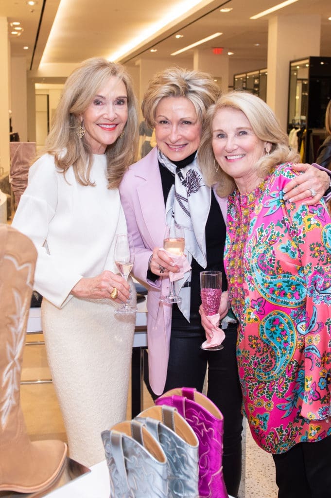 Jana Arnoldy, Dr. Veronica Selinko Curran, Denise Monteleone at the American Cancer Society's 'Tickled Pink' evening at Tootsies. (Photo by Jacob Power)