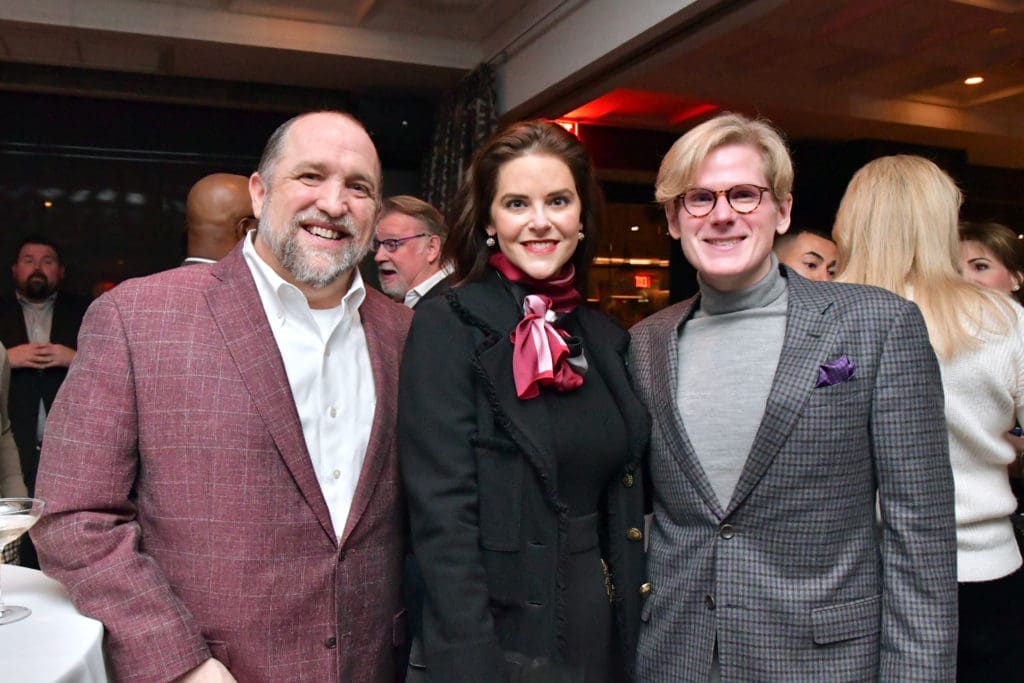 Kirk Kveton, Ann Ayer, Daniel Irion at the Men of Distinction announcement party at Steak 48  (Photo by Alex Montoya)