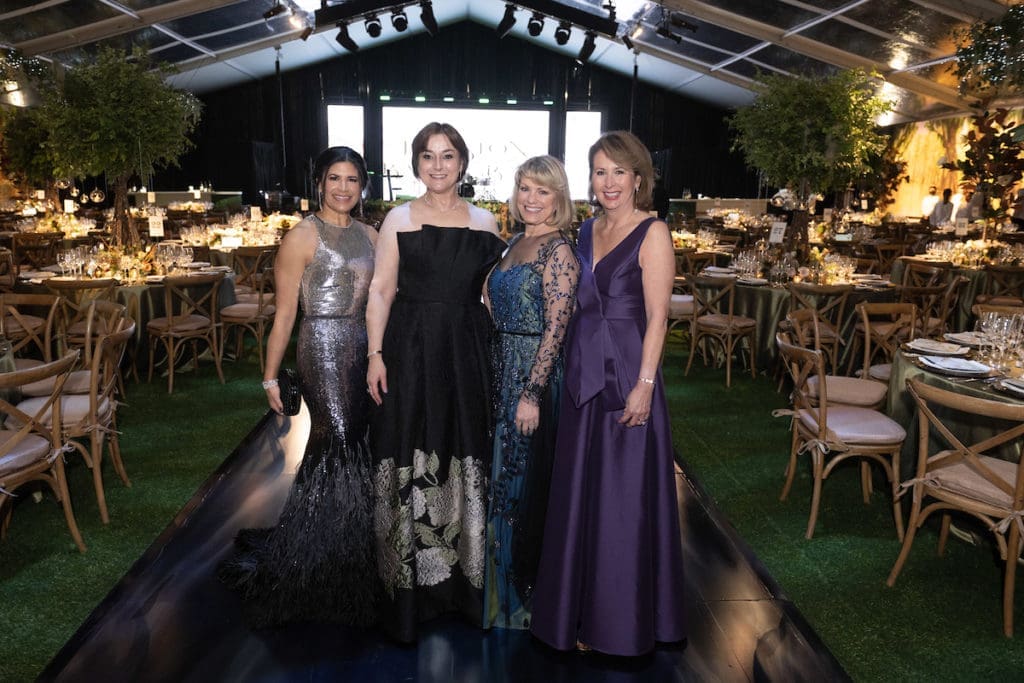 Kristy Bradshaw, Leigh Smith, Kelley Lubanko, Ileana Treviño at the Houston Ballet Ball, held in a state-of-the-art tent at the Margaret Alkek Williams Center for Dance  (Photo by Wilson Parish)