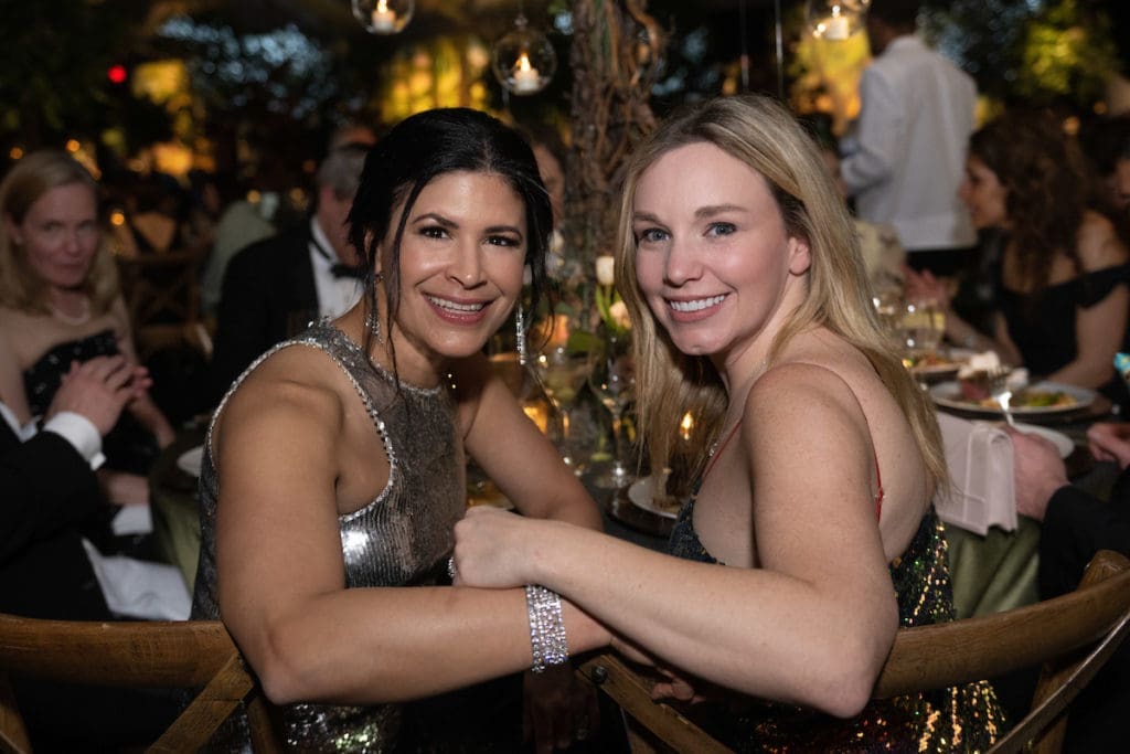 Kristy Bradshaw, Stacey Johnson at the Houston Ballet Ball, held in a state-of-the-art tent at the Margaret Alkek Williams Center for Dance  (Photo by Wilson Parish)