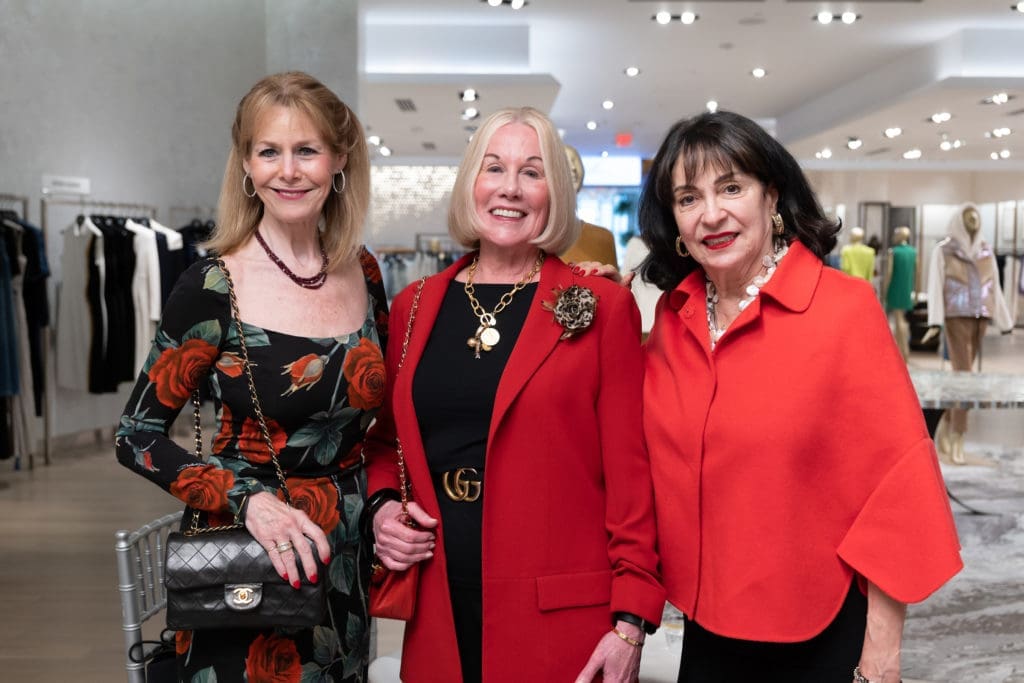 Cheryl Byington, Elsie Eckert, Mady Kades at Saks Fifth Avenue for the Houston Sweethearts tea party. (Photo by Daniel Ortiz)