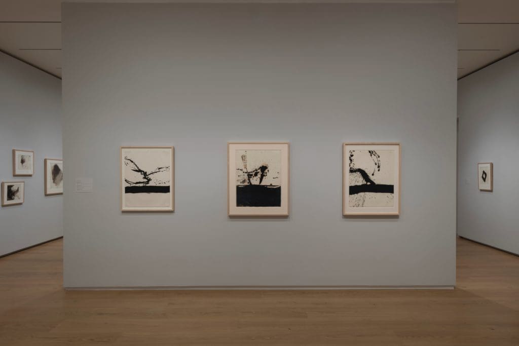 Gallery View of Robert Motherwell Drawing: As Fast as the Mind Itself at Menil Drawing Institute. 