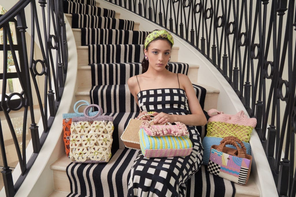 Lele Sadoughi handbags bring color to the must-have accessory.