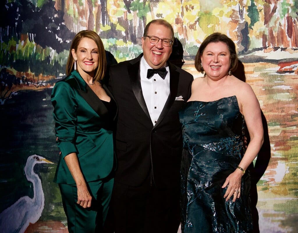Stephanie Tsuru, Jim Jordan & S. Shawn Stephens at the Houston Ballet Ball. (Photo by Ashley Patronella)
