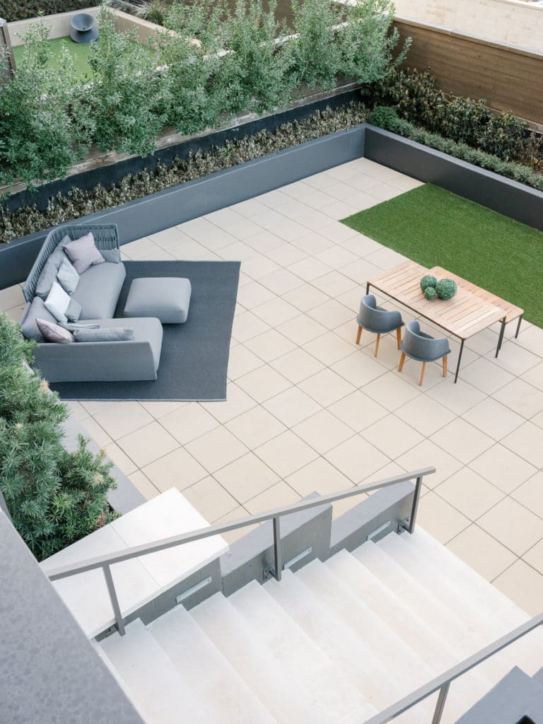 The 3,000 square foot private garden at the CASA Companies condo in The River Oaks.  (Photo by Divya Pande)