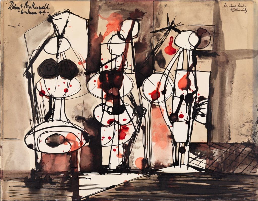 Robert Motherwell, Three Figures Shot, 1944.