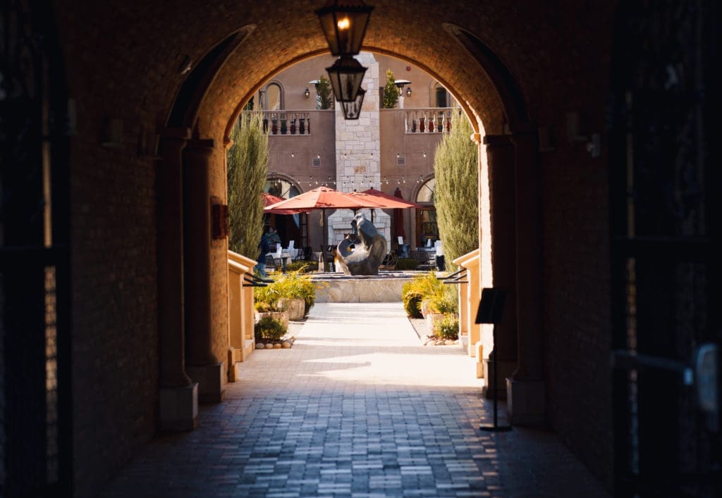 The courtard of Allegretto Vineyard Resort. 