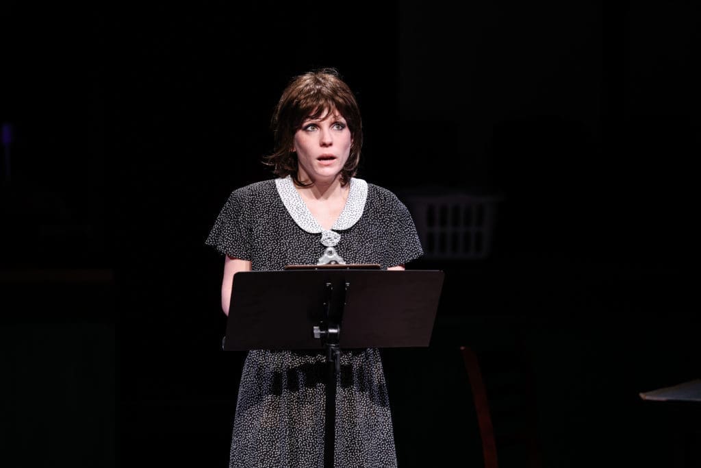 Teresa Zimmerman (Norma McCorvey) in Stages production of ROE (Photo by Melissa Taylor)
