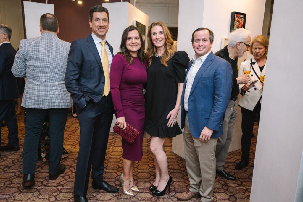 Joe & Johanne Beaulieu Gatto, Whitney Guarisco, Matthew Wortmann at Houston Center for Photography's Print Auction & Dinner (Photo by Johnny Than)