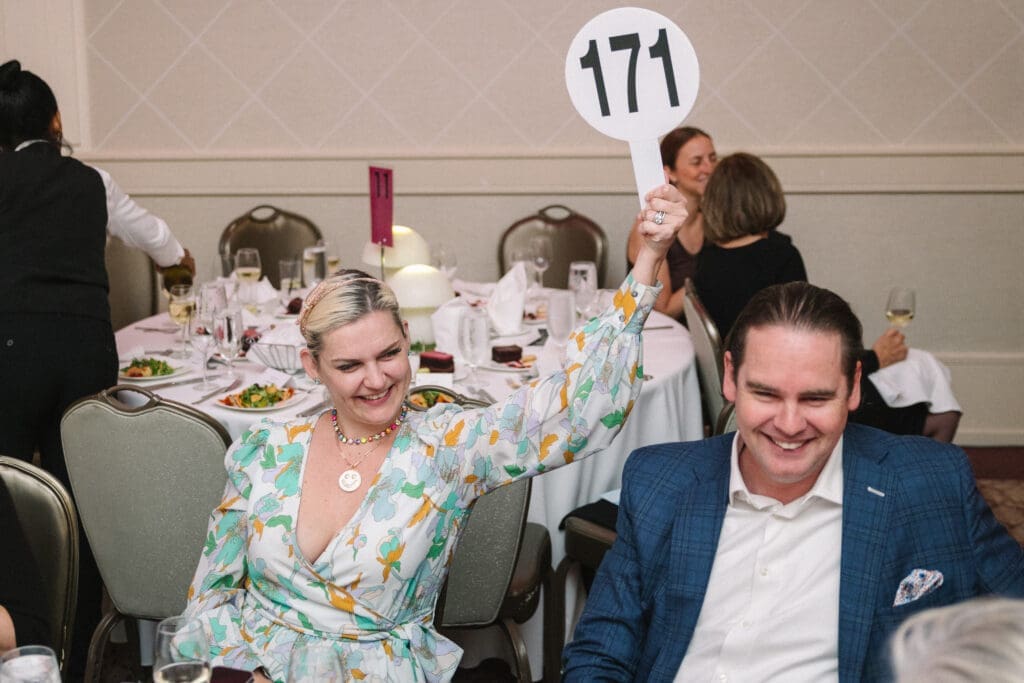 Bidding wars at Houston Center for Photography's Print Auction & Dinner  (Photo by Johnny Than)