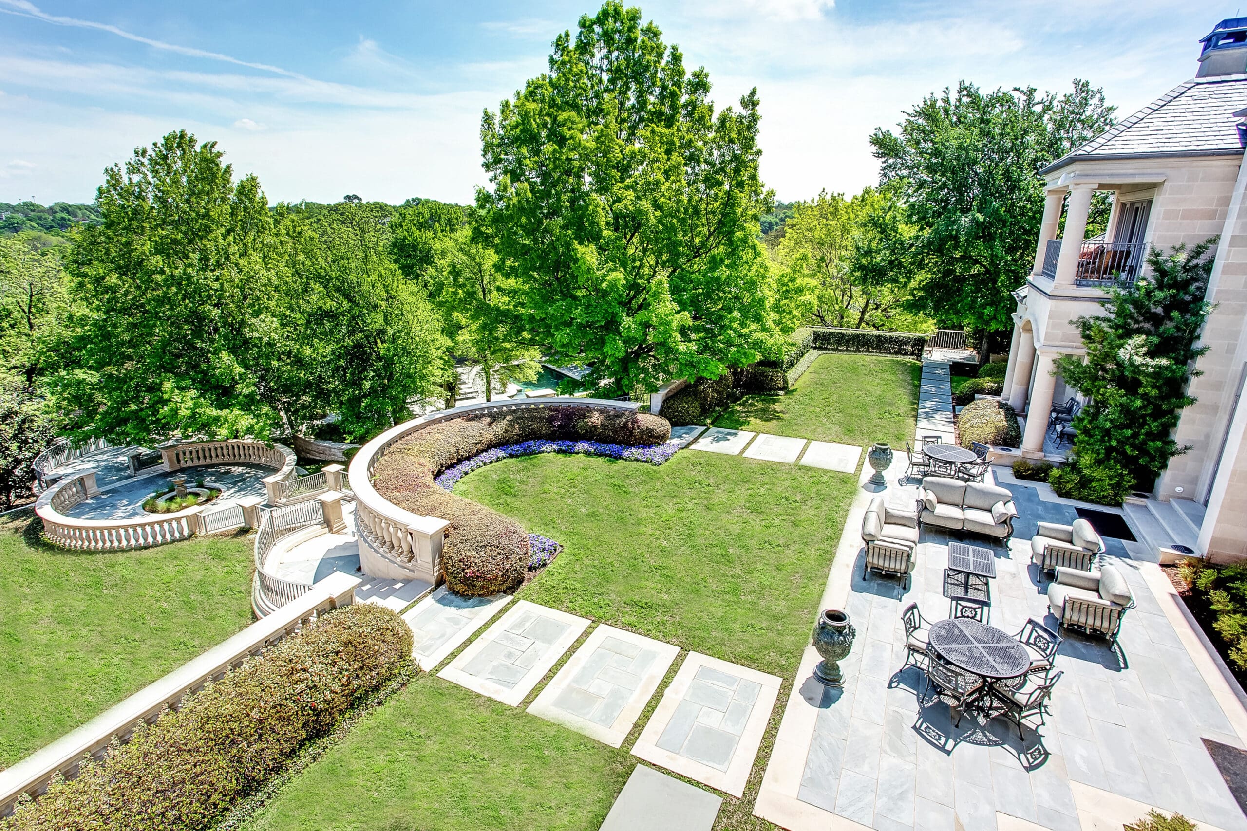 The terraced backyard at 4400 Overton Crest Street has hosted hundreds of events over the years.