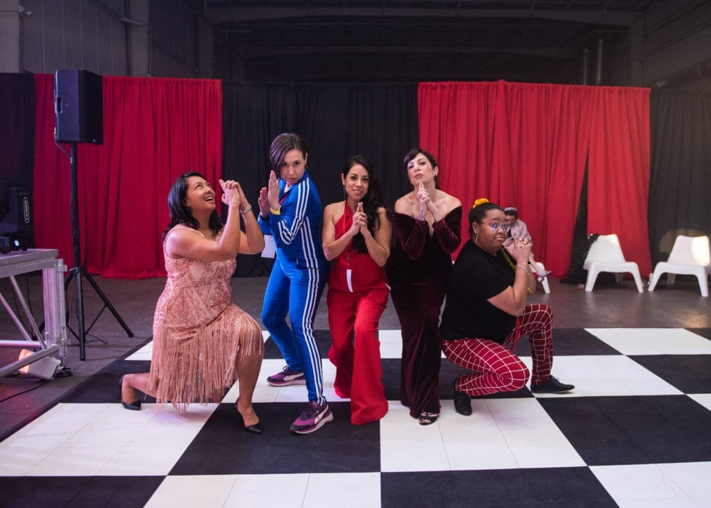 Nicole Peralta, Julia Barbosa Landois, Angela Carranza, Micah Salinas, and Daral Moore-Washington at Fresh Arts Thunder Ball (Photo by Viva La Marx Photography)