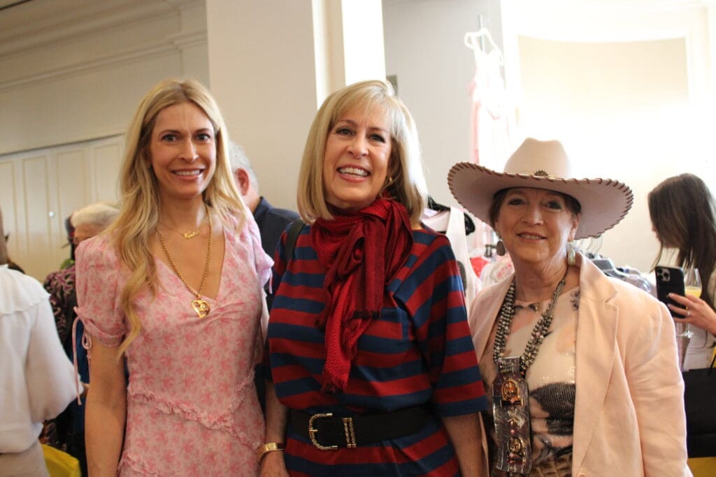 Claire Hanno, Claudia Gerault, Nita Johnson at the HLS&R International Committee Ladies' luncheon at River Oaks Country Club. (Photo by courtesy of HLSR)