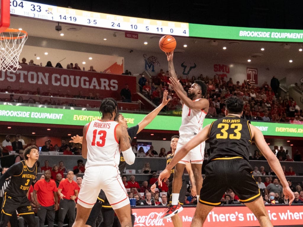 UH point guard Jamal Shead has turned his floaters into a serious weapon. (Photo by F. Carter Smith)