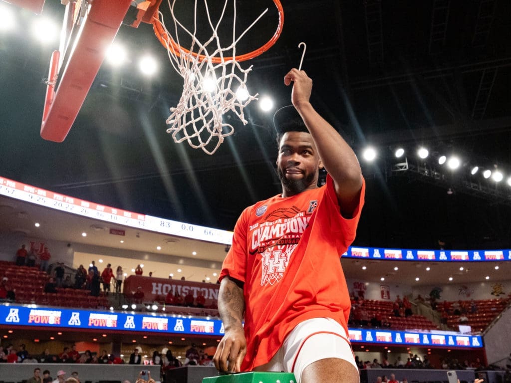 UH point guard Jamal Shead refused to let his seniors lose their last home game. (Photo by F. Carter Smith)