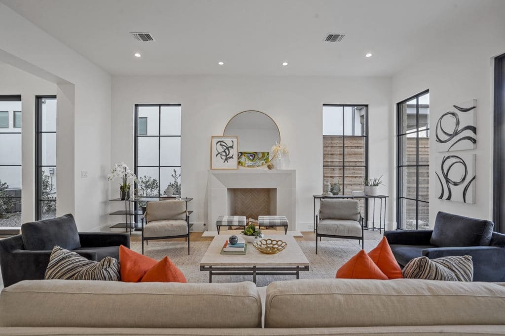 In Preston Hollow Village, 9716 Kerrisdale Lane sits in a gated community.