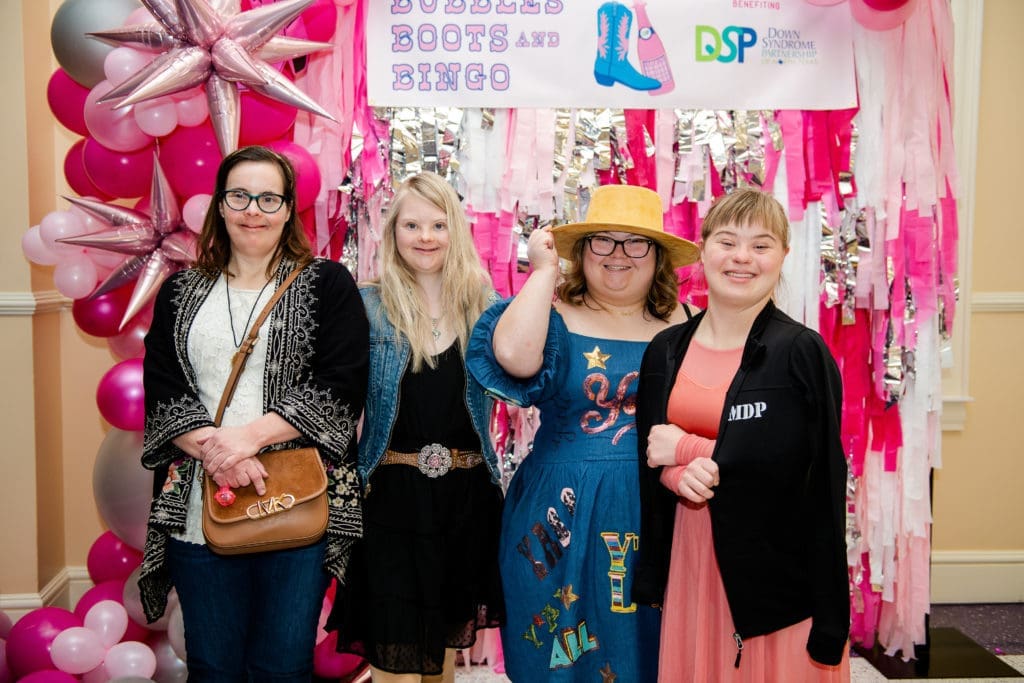 Kimberly Blackmon, Candace Moffitt, Lauren Fairchild, Emily Landrum attend Bubbles, Boots, and Bingo.