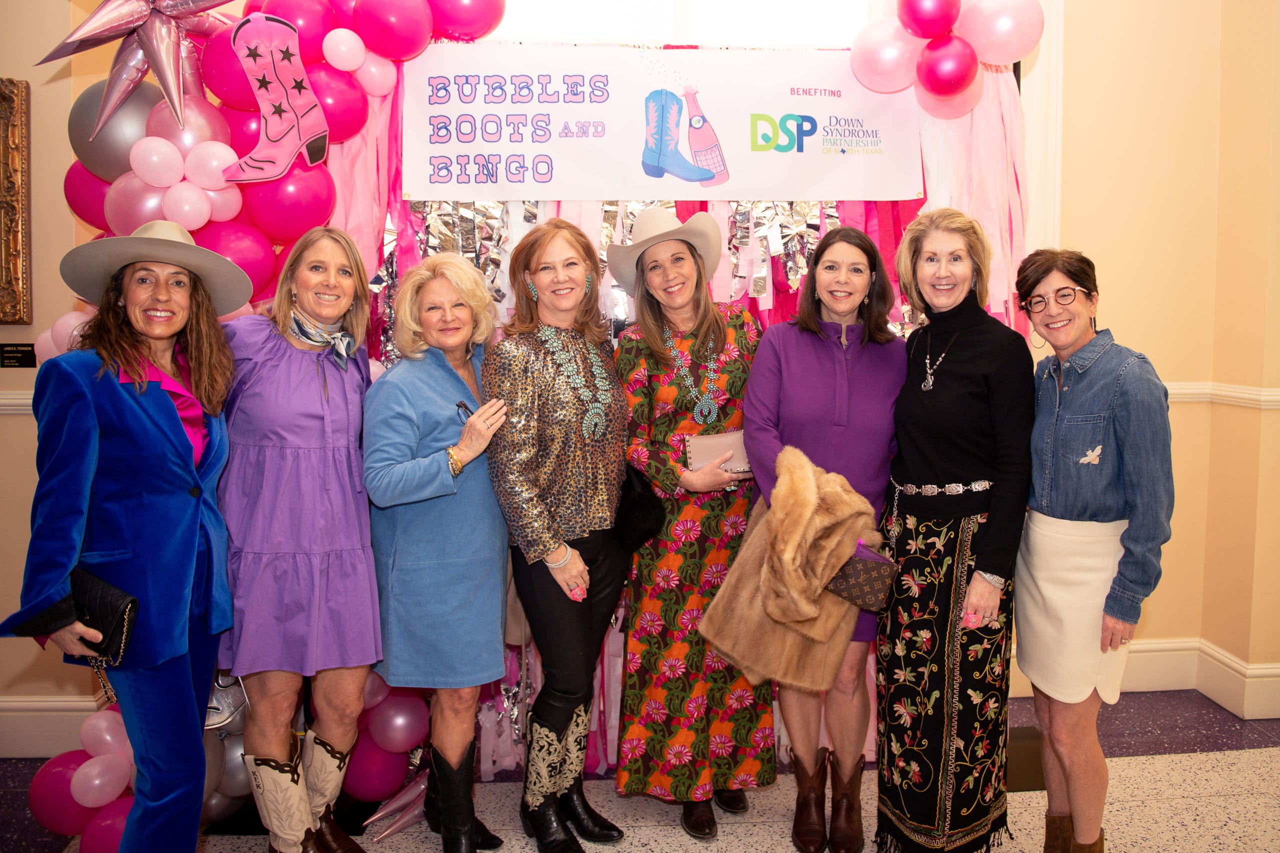 Marcee Henderson, Kristine Kelly, Janet Bishop, Jennifer Williamson, Lori Brumley, Lynn McBroom, Teresa Newton, and Julie Diamond stood tall for Bubbles, Boots and Bingo.