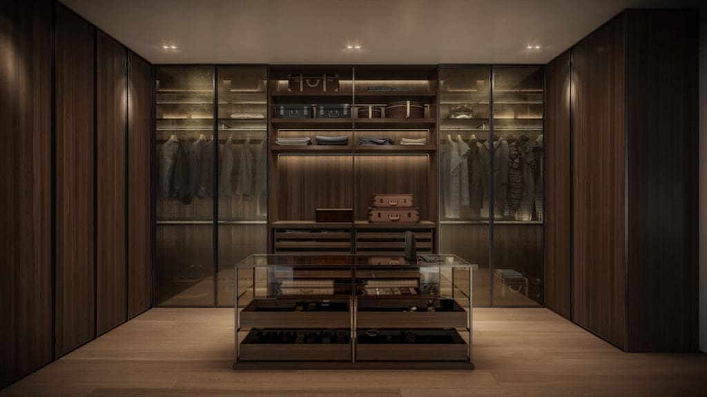 Four Seasons Private Residences Lake Austin's Lakeview East Residence primary closet. (Photo courtesy of DBOX for Austin Capital Partners)