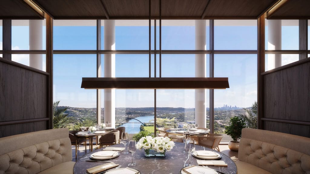 Four Seasons Private Residences Lake Austin's Upper Clubhouse private restaurant. (Images by DBOX for Austin Capital Partners)