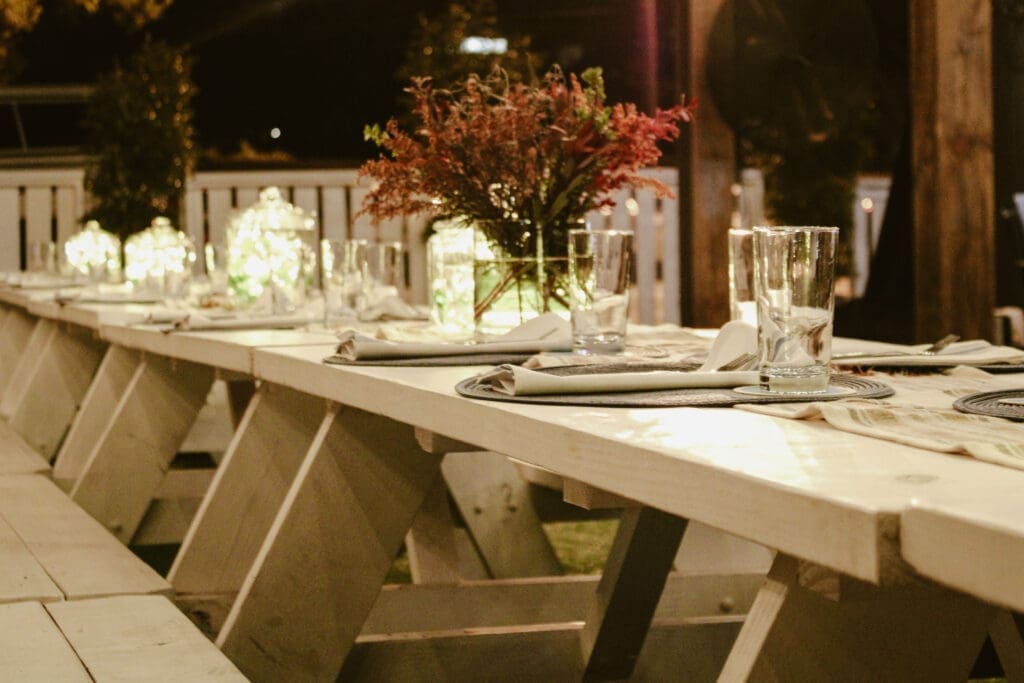 The patio at Heights & Co. is perfect for a rustic-chic dinner party. 
(Courtsey CKO Digital)